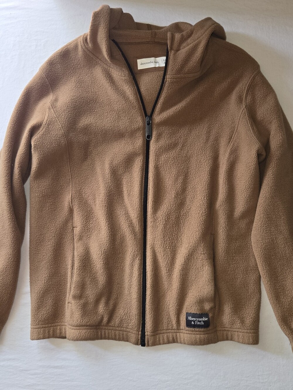 Abercrombie Kids Brown Hooded Fleece Jacket, Boys 9/10